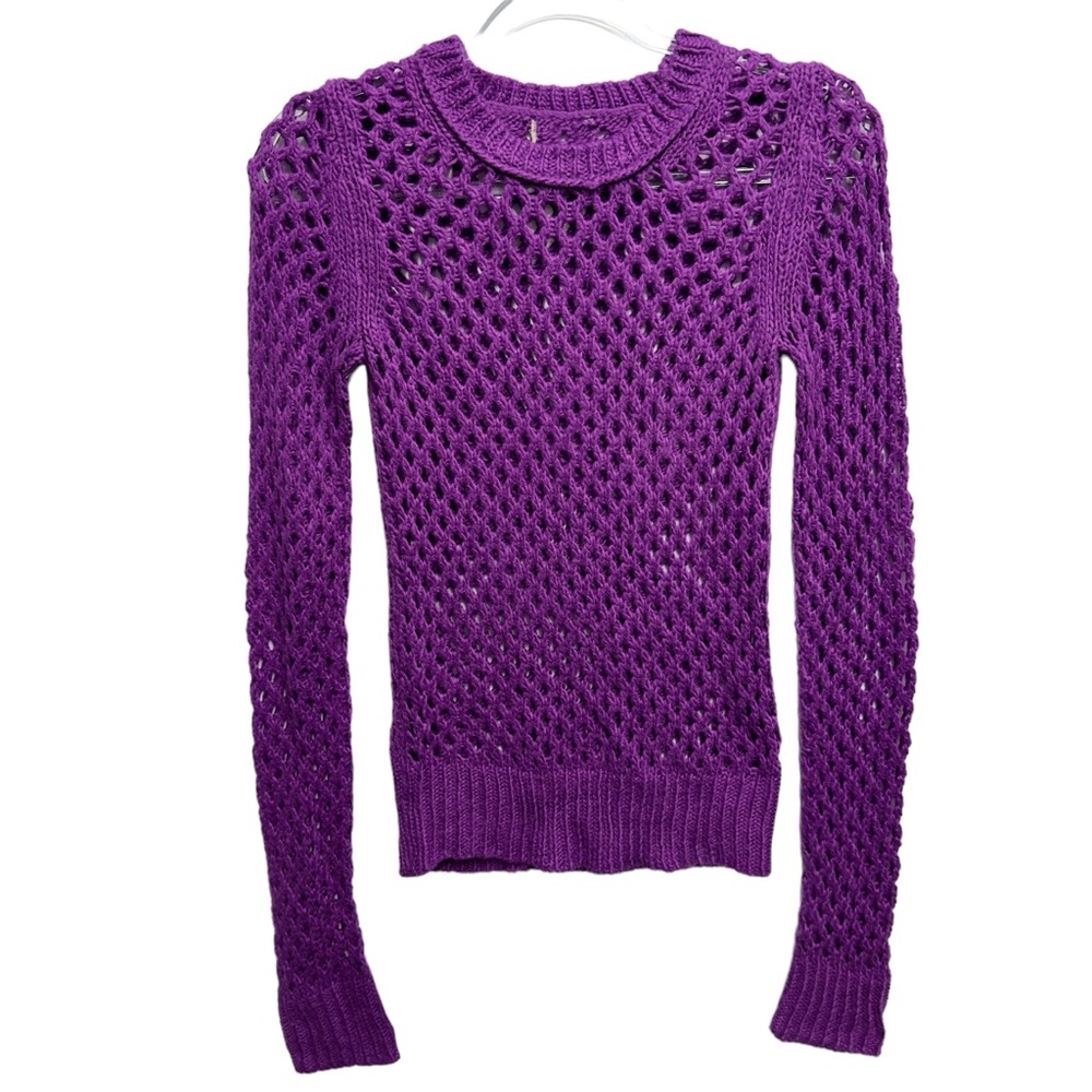 Retro Y2K Crochet Open Stitch Knit Sweater